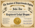 Registered Lethal Weapon Certificate — Digital Copy